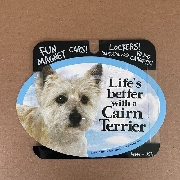 NWT Prismatix Decal Dog Life's Better with a Cairn Terrier Magnet - Picture 1 of 2